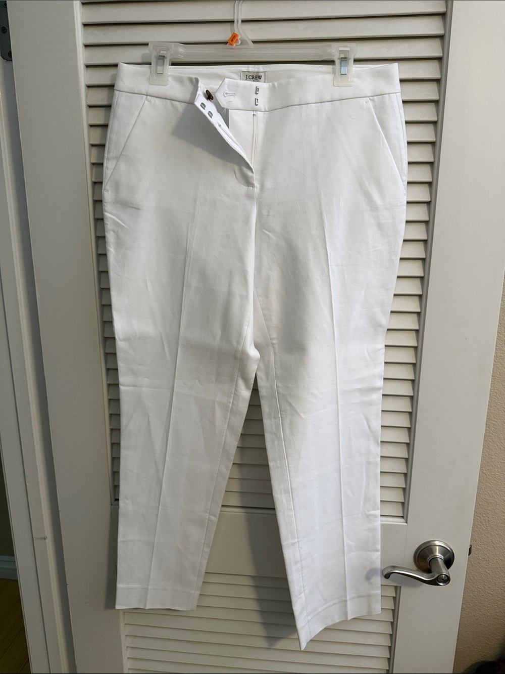 J. Crew White Tailored Cropped Dress Pants